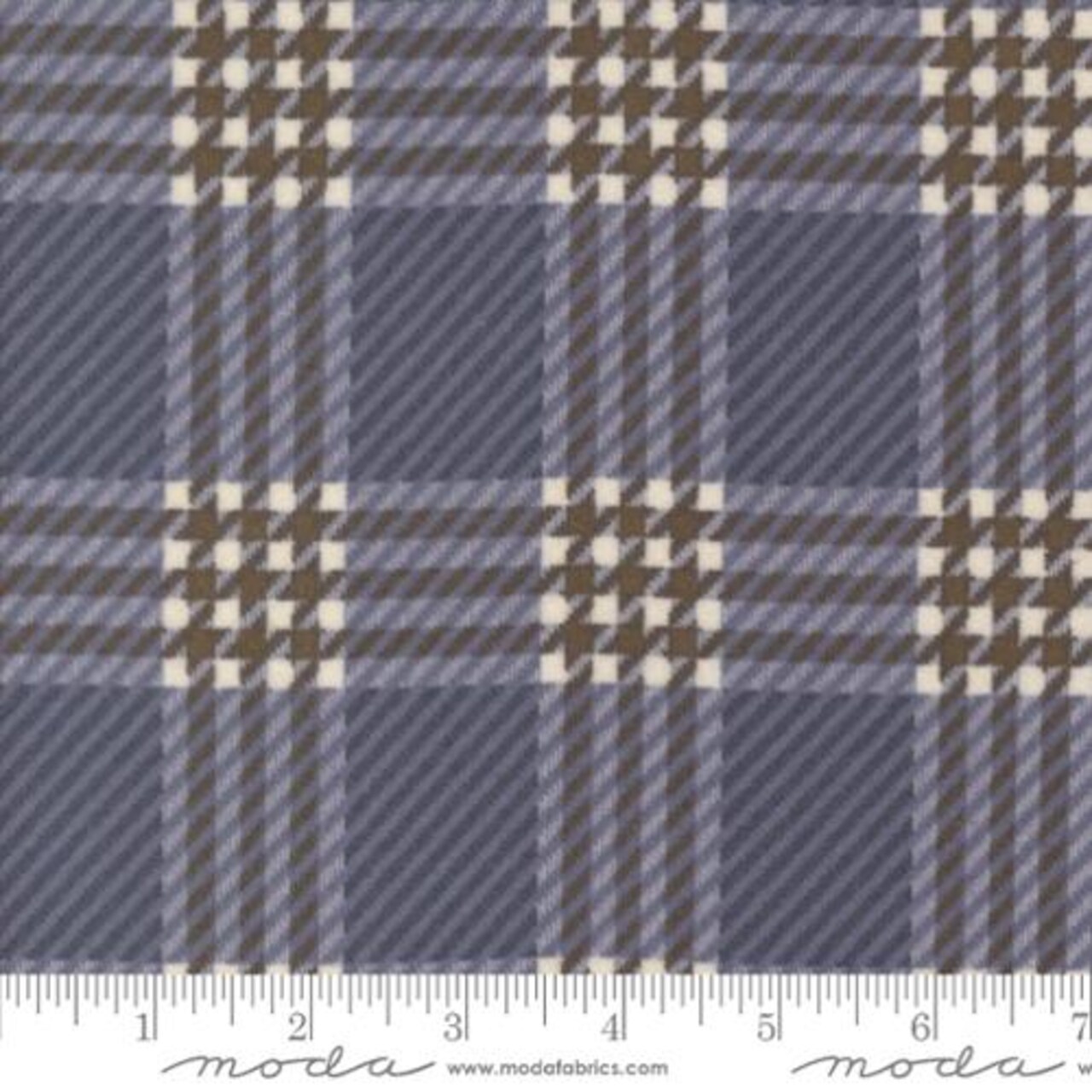 Fabric Moda Indigo Window Pane Plaid Prairie Gatherings Flannels by the Quarter Yard 49313-16F